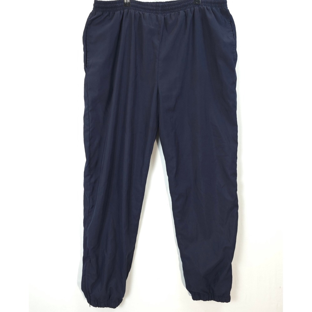 John‎ Ashford Sport Track Pants Men L Zipper Cuffs Navy Blue Athletic Gym Retro